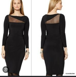 Lauren By Ralph Lauren Elegant Black Long Sleeve Dress